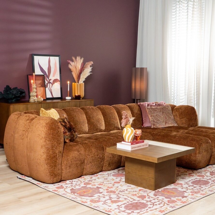 Ecksofa Luca Chenille kupfer rechts