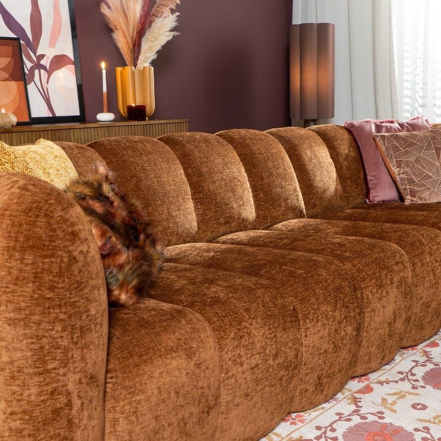 Ecksofa Luca Chenille kupfer rechts