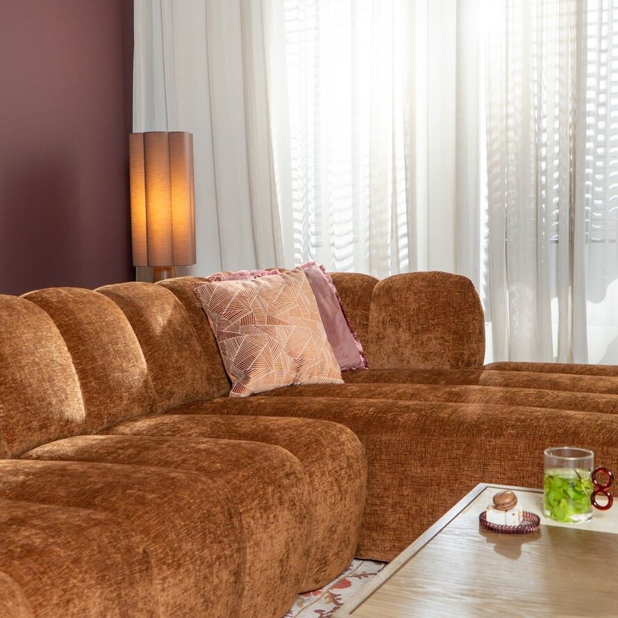 Ecksofa Luca Chenille kupfer rechts