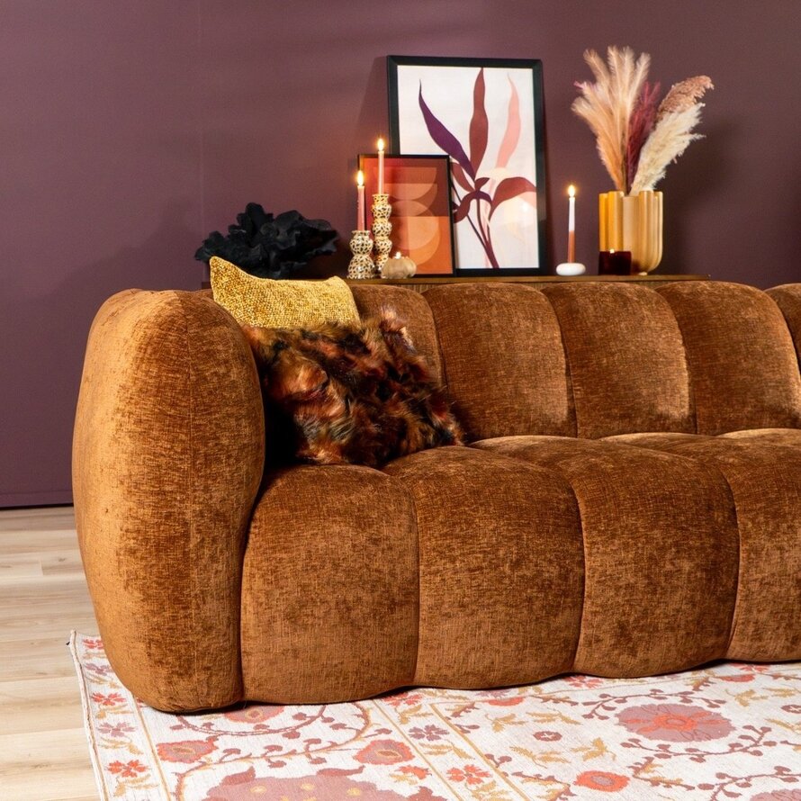 Ecksofa Luca Chenille kupfer rechts