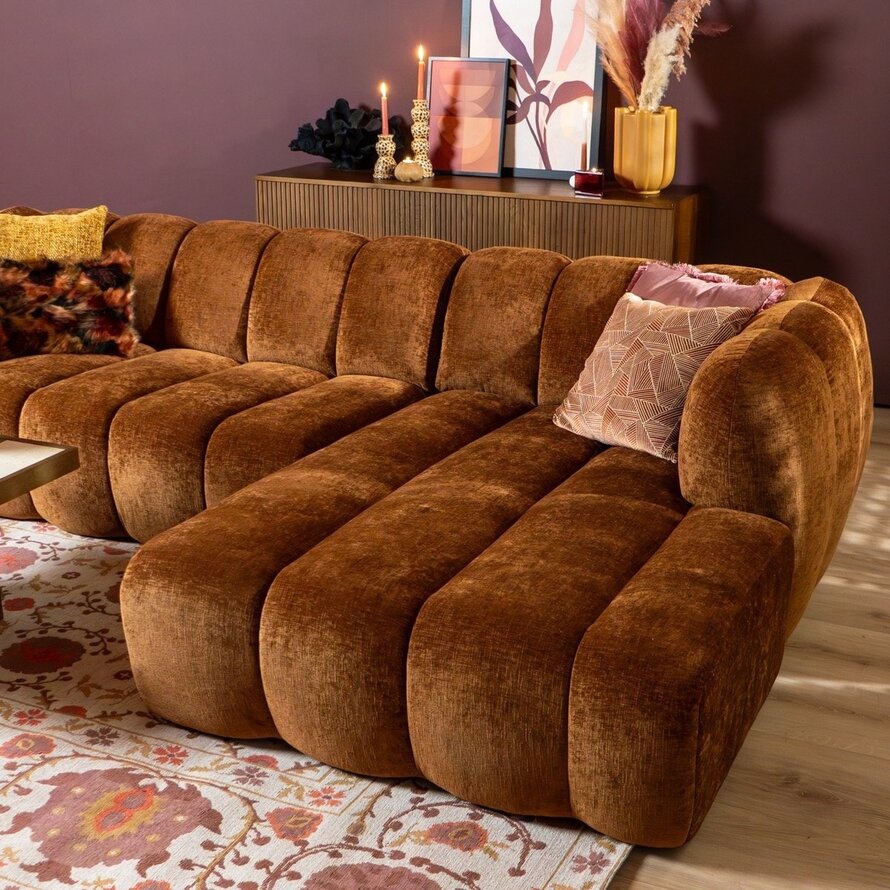 Ecksofa Luca Chenille kupfer rechts