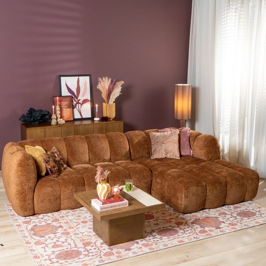 Ecksofa Luca Chenille kupfer rechts