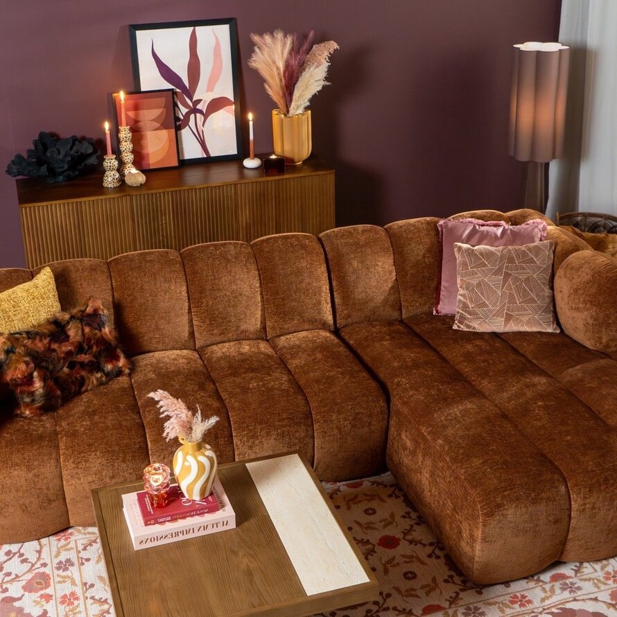 Ecksofa Luca Chenille kupfer rechts