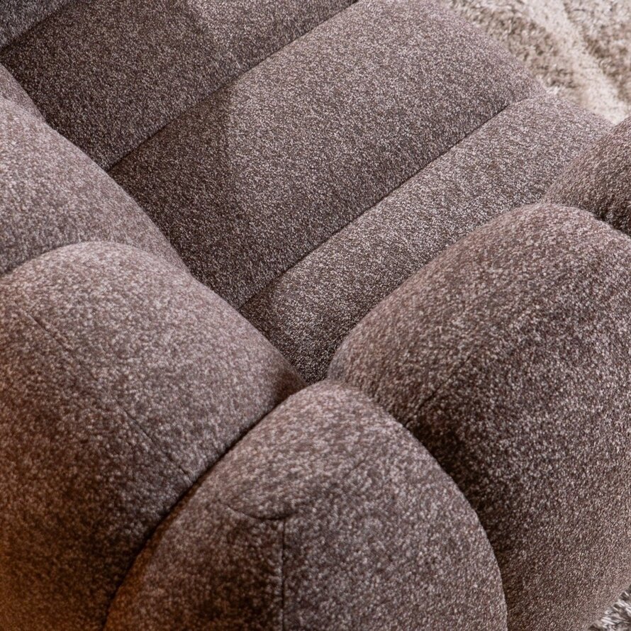 Ecksofa Luca Bouclé braun/grau links