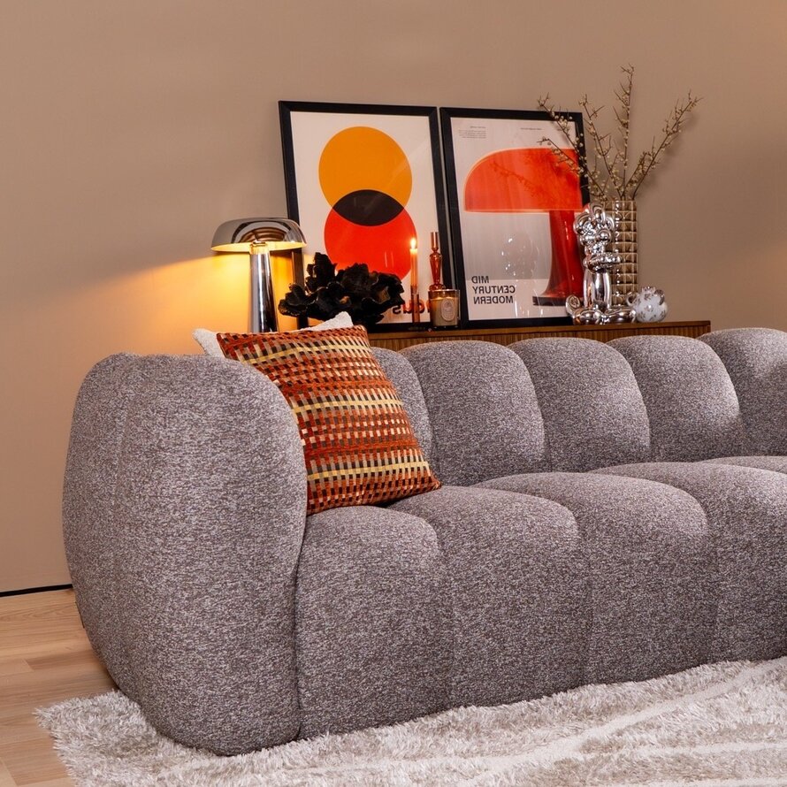Ecksofa Luca Bouclé braun/grau links