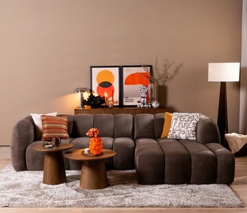 Bronx71 Ecksofa Luca Chenille braun rechts