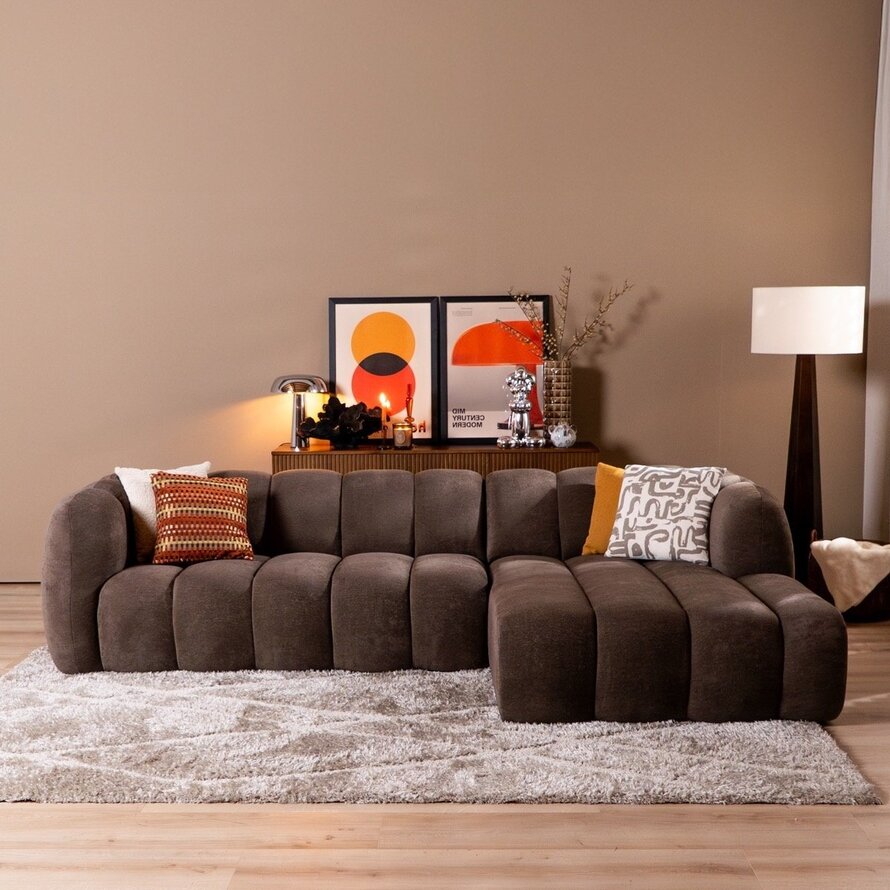 Ecksofa Luca Chenille braun rechts