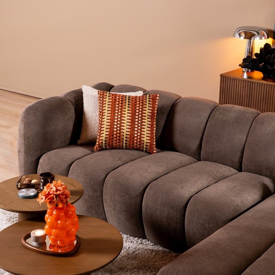 Ecksofa Luca Chenille braun rechts