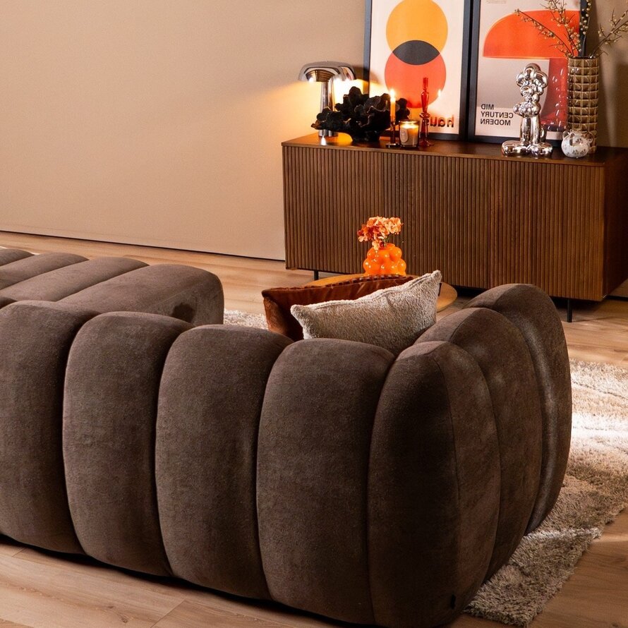 Ecksofa Luca Chenille braun rechts