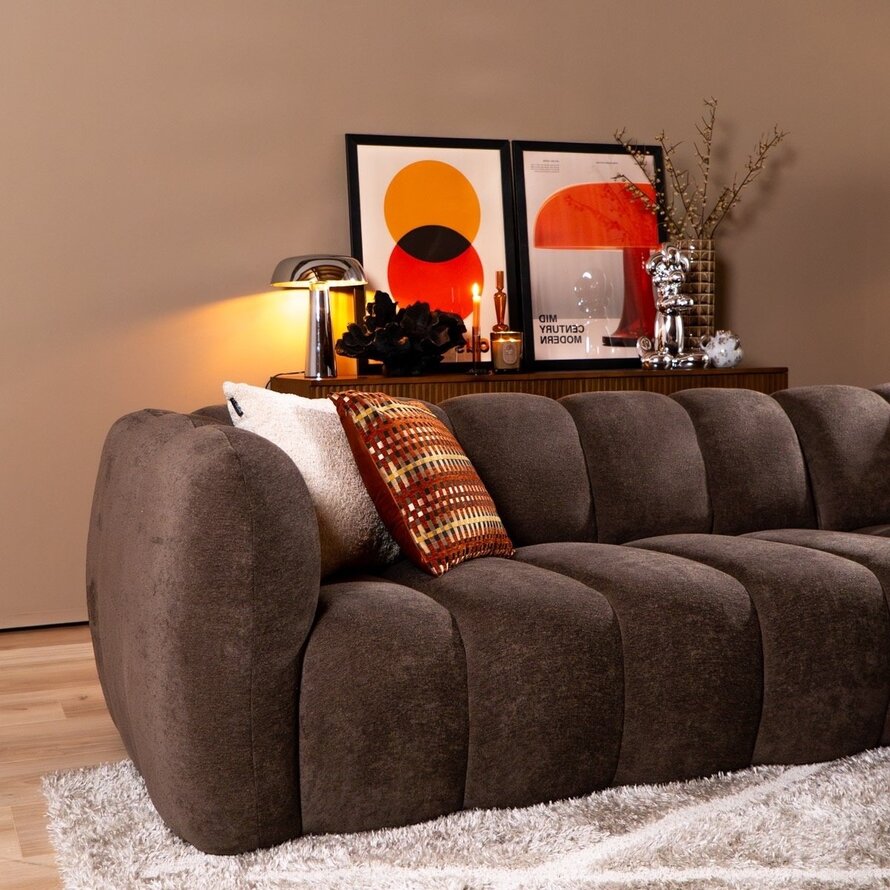 Ecksofa Luca Chenille braun rechts