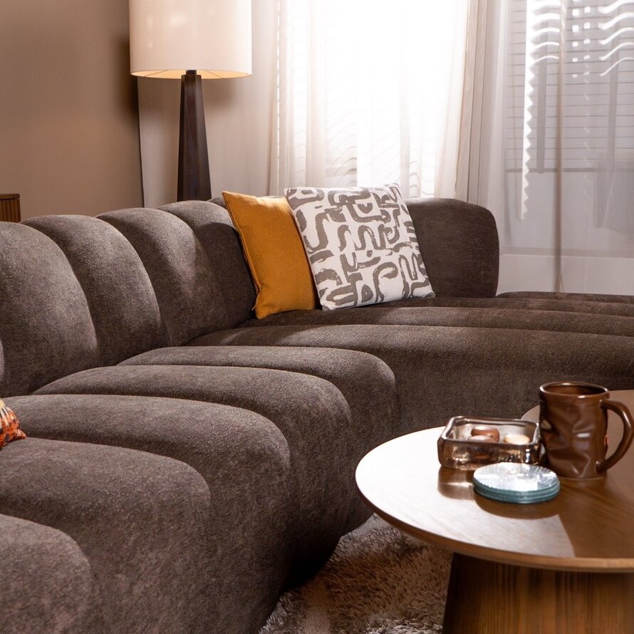 Ecksofa Luca Chenille braun rechts