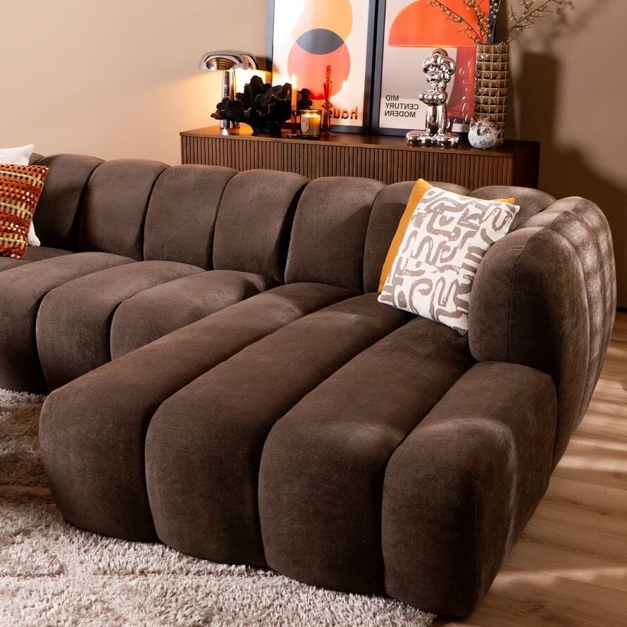 Ecksofa Luca Chenille braun rechts