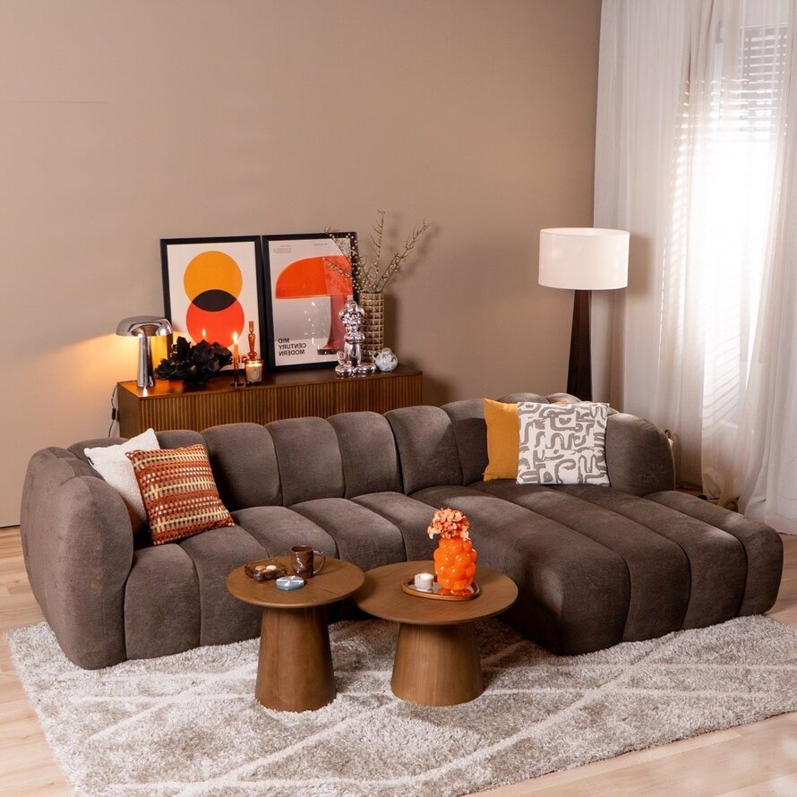 Ecksofa Luca Chenille braun rechts