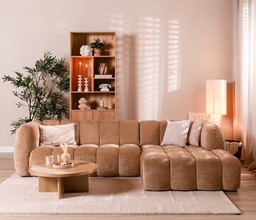 Bronx71 Ecksofa Luca Chenille peach rechts