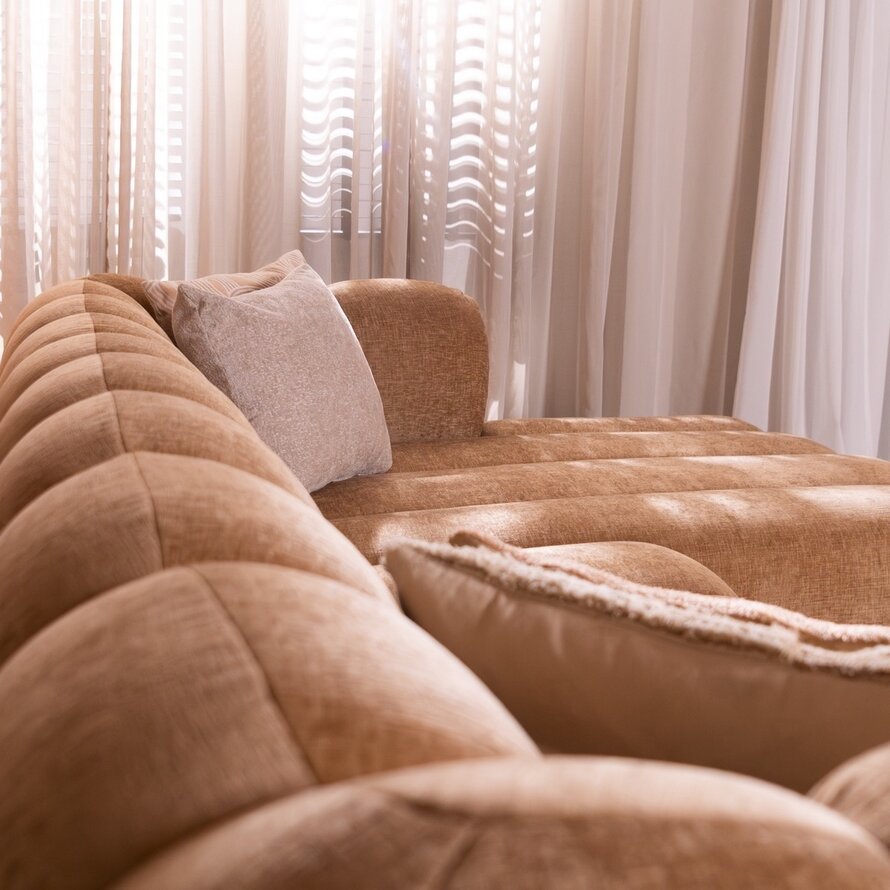 Ecksofa Luca Chenille peach rechts