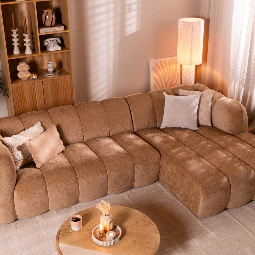 Ecksofa Luca Chenille peach rechts