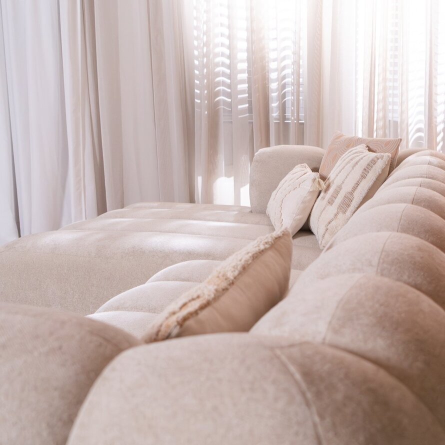 Ecksofa Luca Chenille beige links