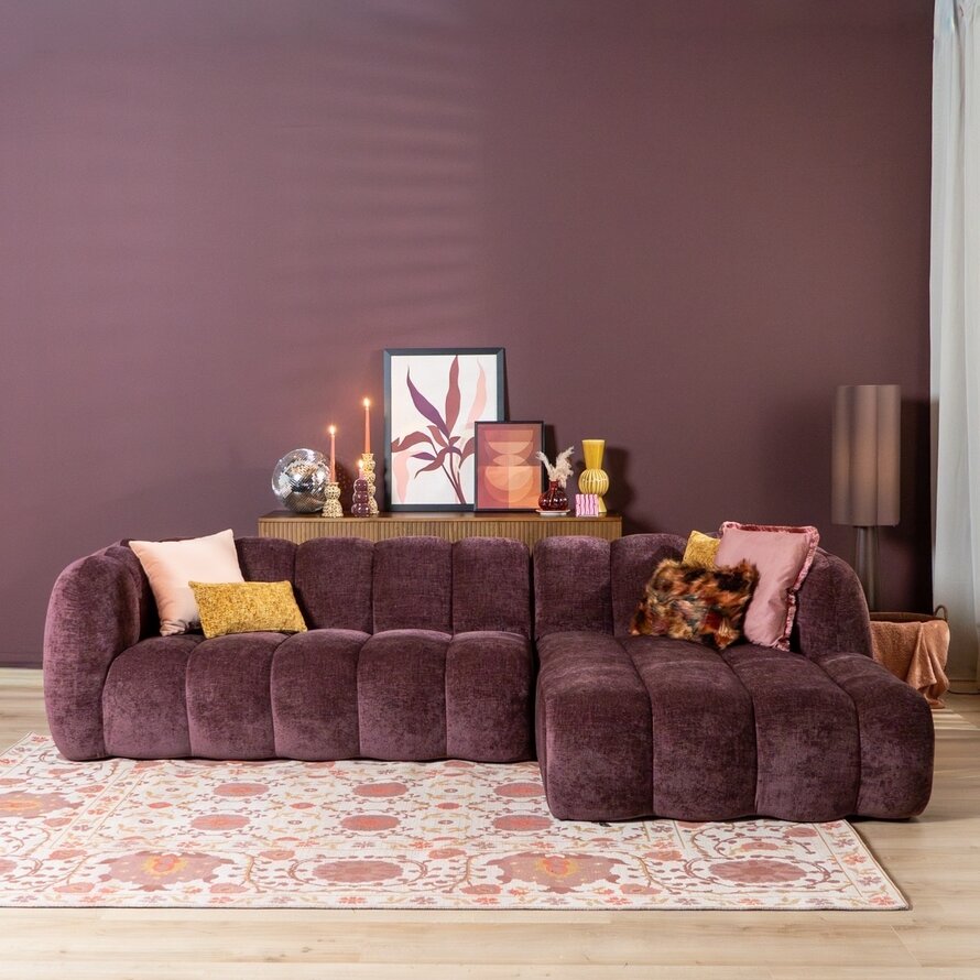 Ecksofa Luca Chenille lila rechts