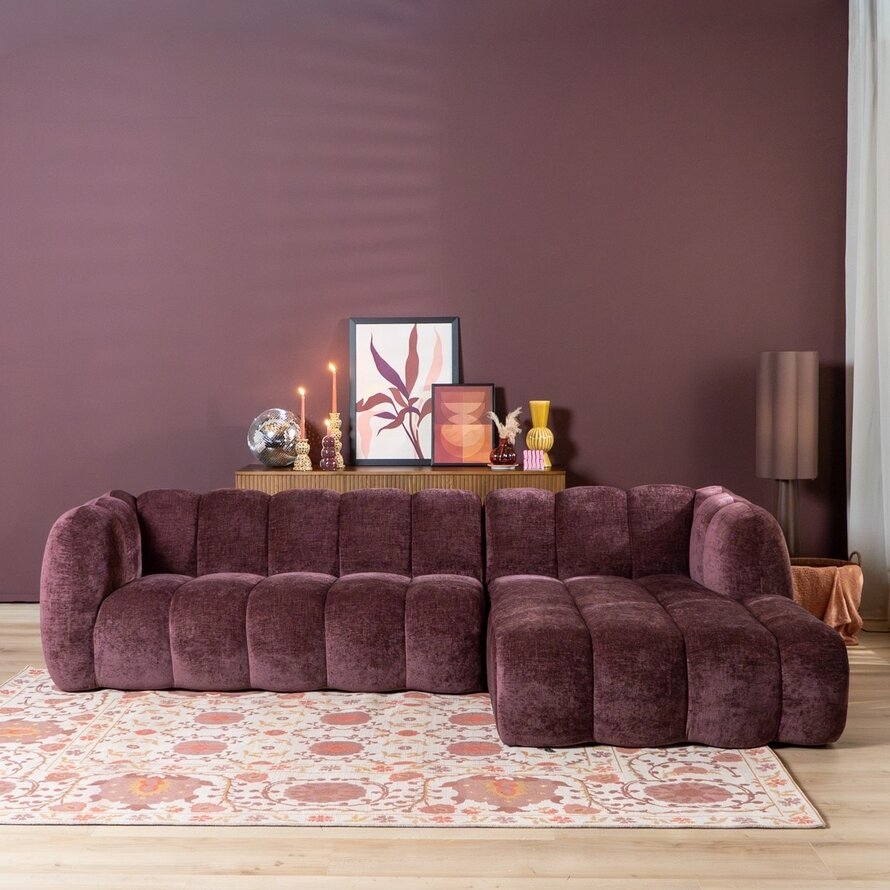 Ecksofa Luca Chenille lila rechts