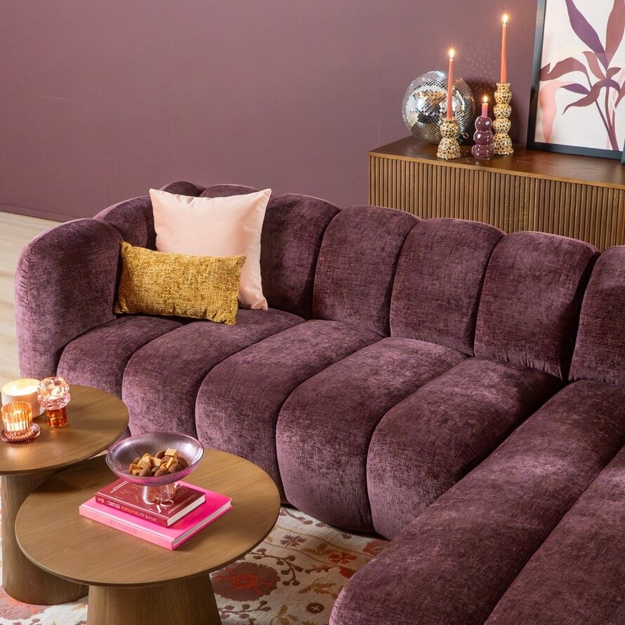 Ecksofa Luca Chenille lila rechts