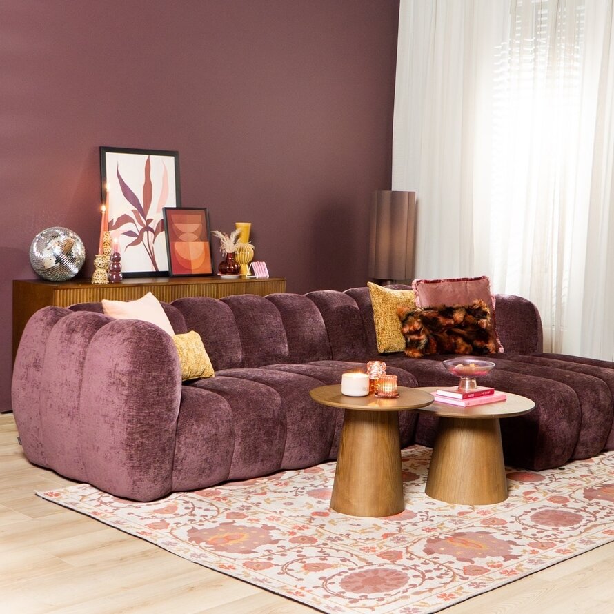 Ecksofa Luca Chenille lila rechts