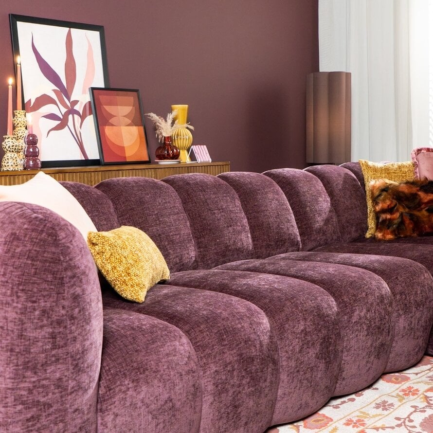 Ecksofa Luca Chenille lila rechts