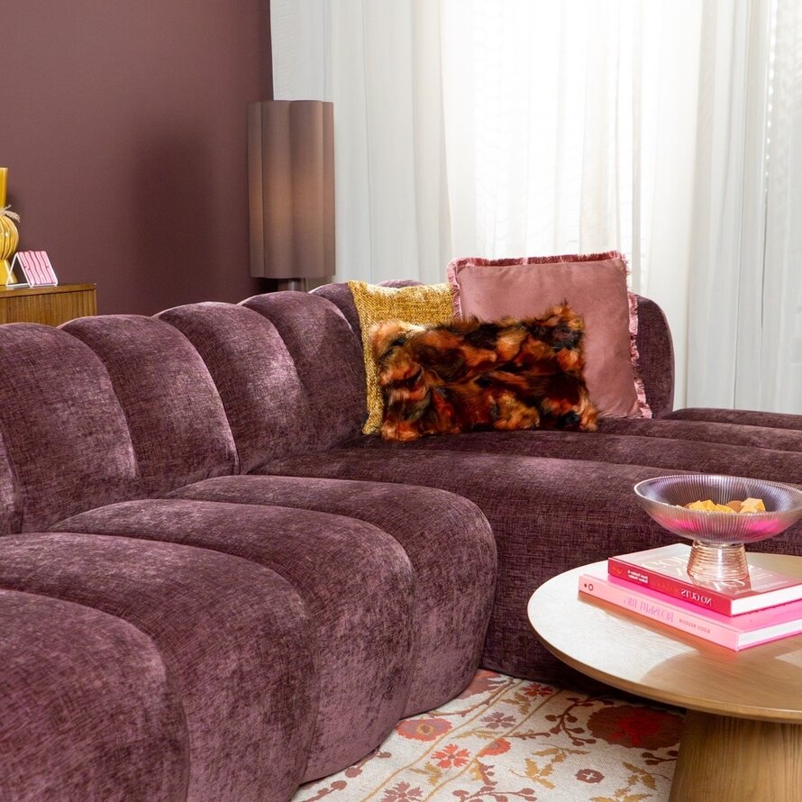 Ecksofa Luca Chenille lila rechts