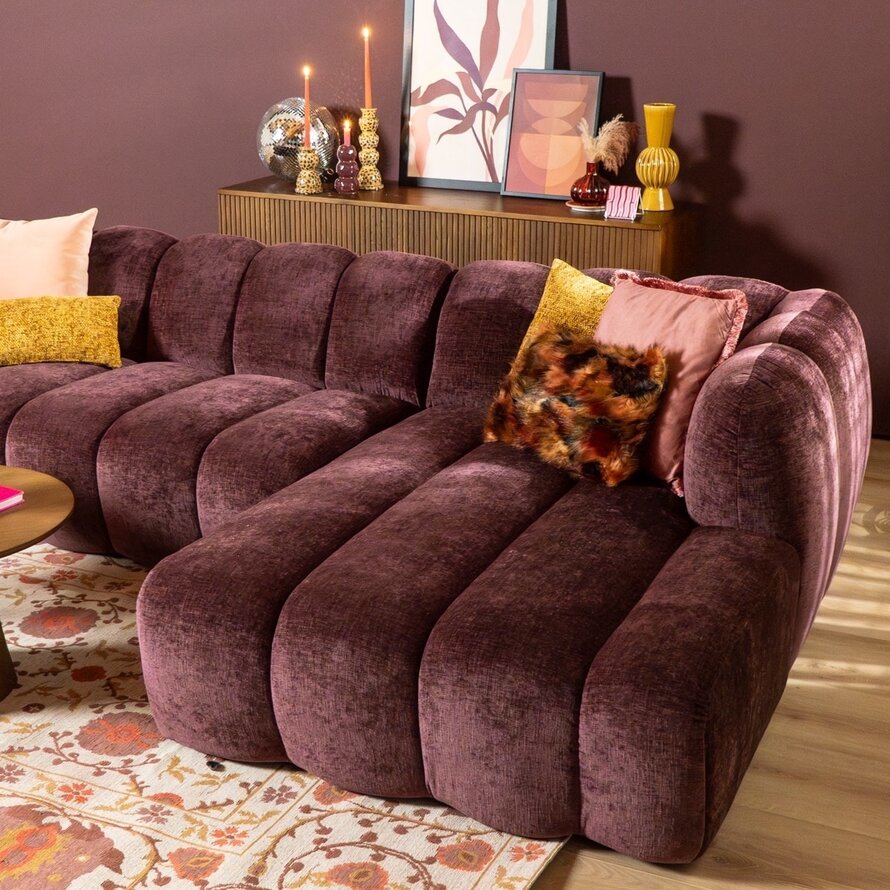 Ecksofa Luca Chenille lila rechts