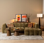 Bronx71 Ecksofa Luca Chenille olive grün rechts