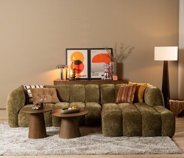 Bronx71 Ecksofa Luca Chenille olive grün rechts