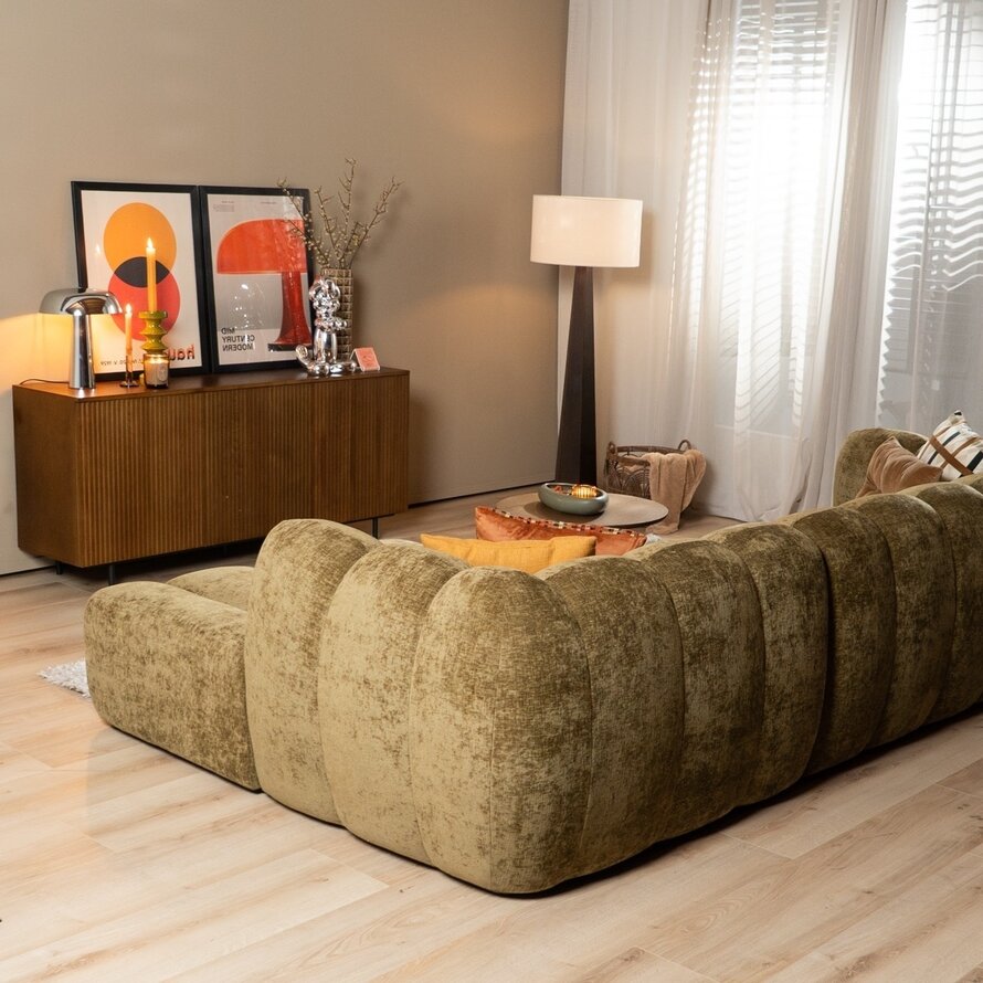 Ecksofa Luca Chenille olive grün rechts