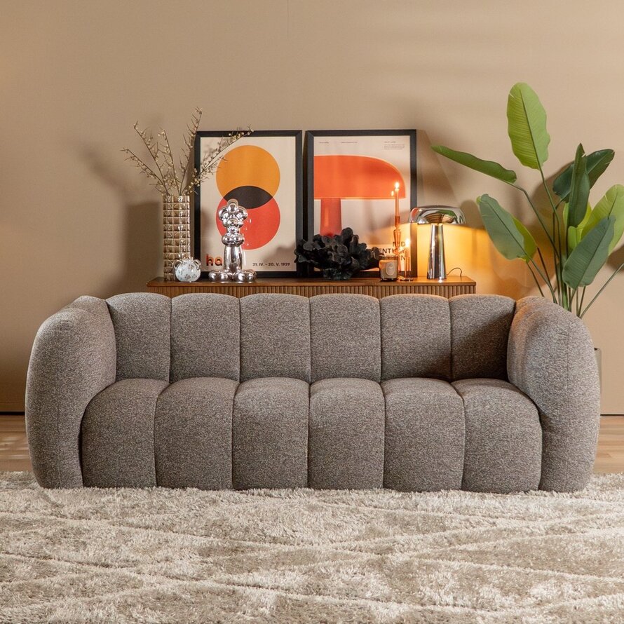 3-Sitzer-Sofa Luca Bouclé braun/grau