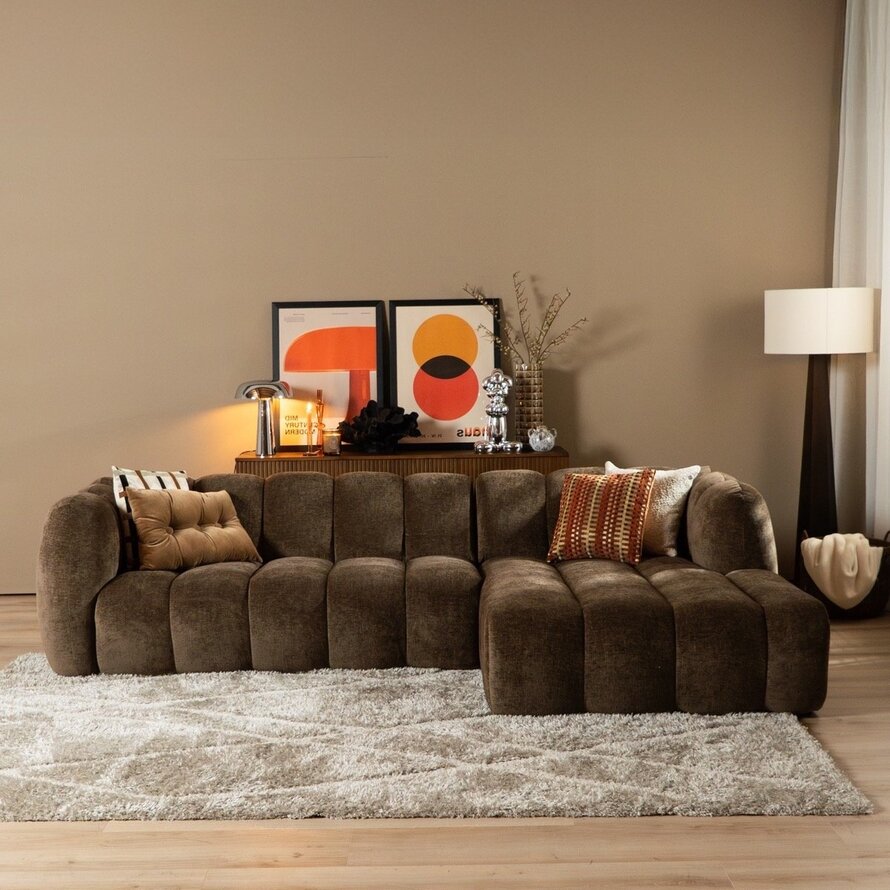 Ecksofa Luca Chenille mocha rechts