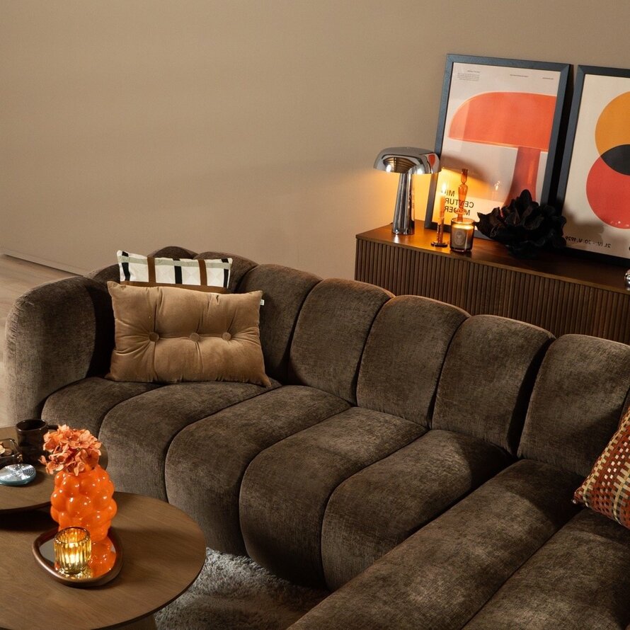 Ecksofa Luca Chenille mocha rechts