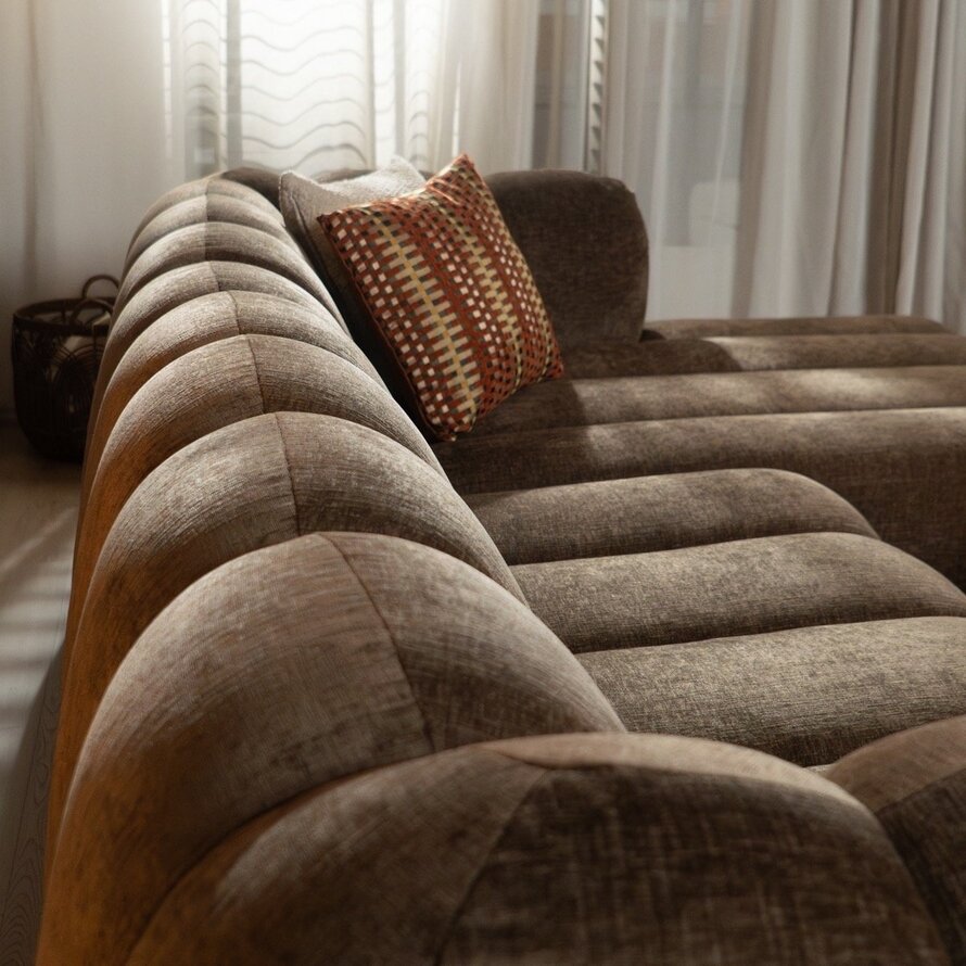 Ecksofa Luca Chenille mocha rechts