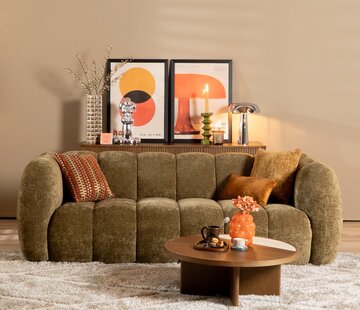 Bronx71 3-Sitzer-Sofa Luca chenille olive grün