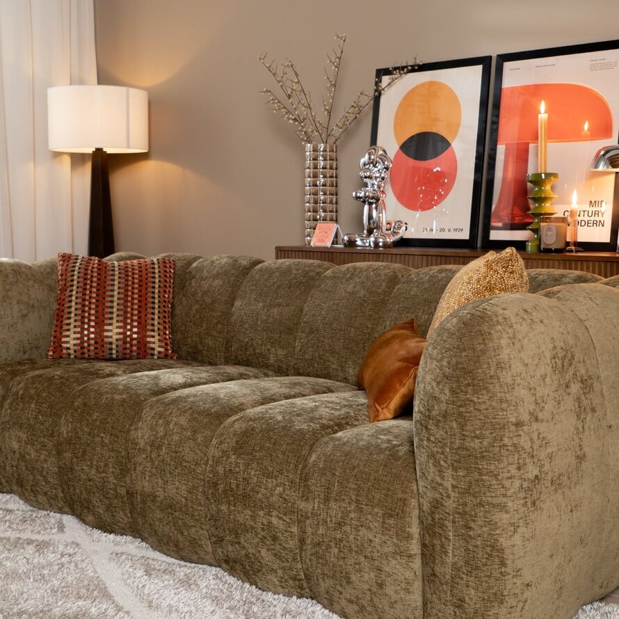 3-Sitzer-Sofa Luca chenille olive grün