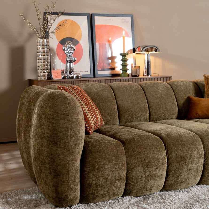 3-Sitzer-Sofa Luca chenille olive grün