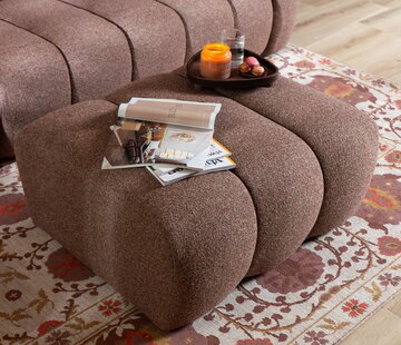 Bronx71 Hocker Luca Bouclé rot/rosa