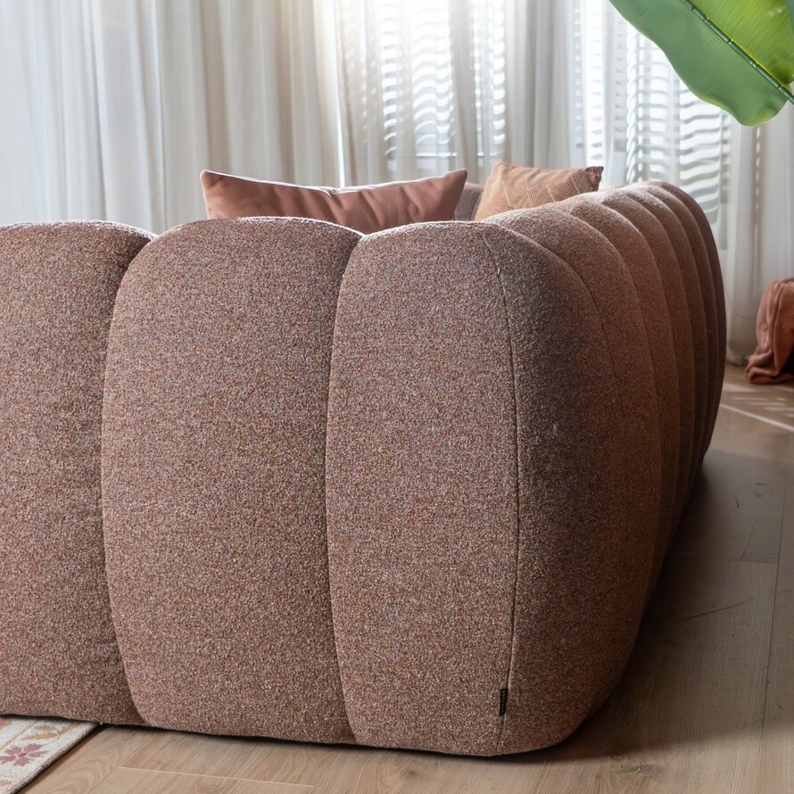 3-Sitzer-Sofa Luca Bouclé rot/rosa