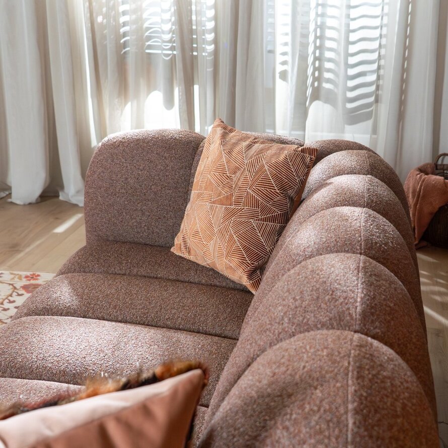 3-Sitzer-Sofa Luca Bouclé rot/rosa