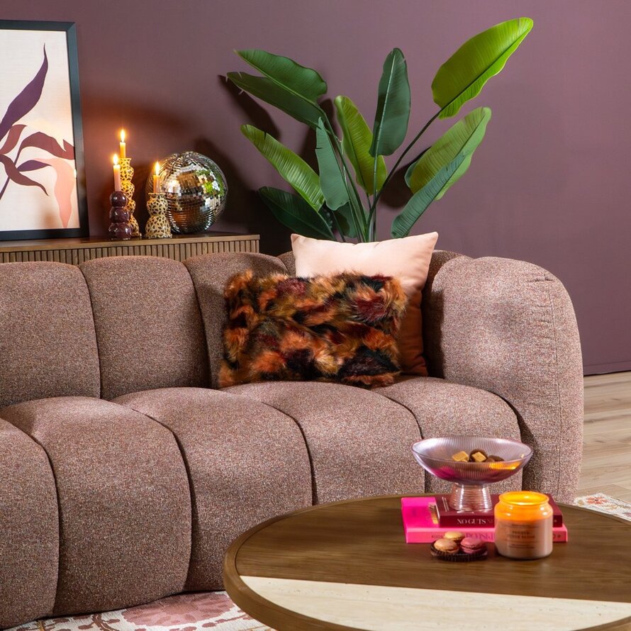 3-Sitzer-Sofa Luca Bouclé rot/rosa