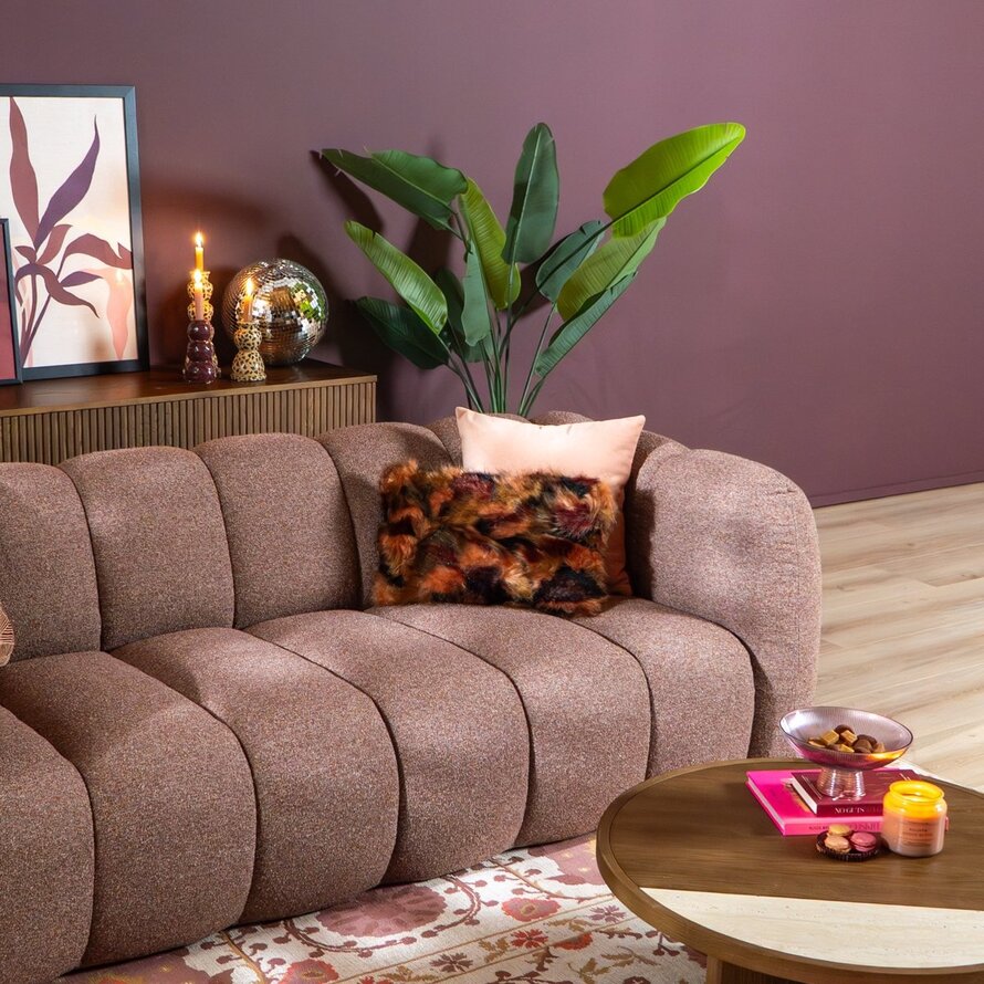 3-Sitzer-Sofa Luca Bouclé rot/rosa