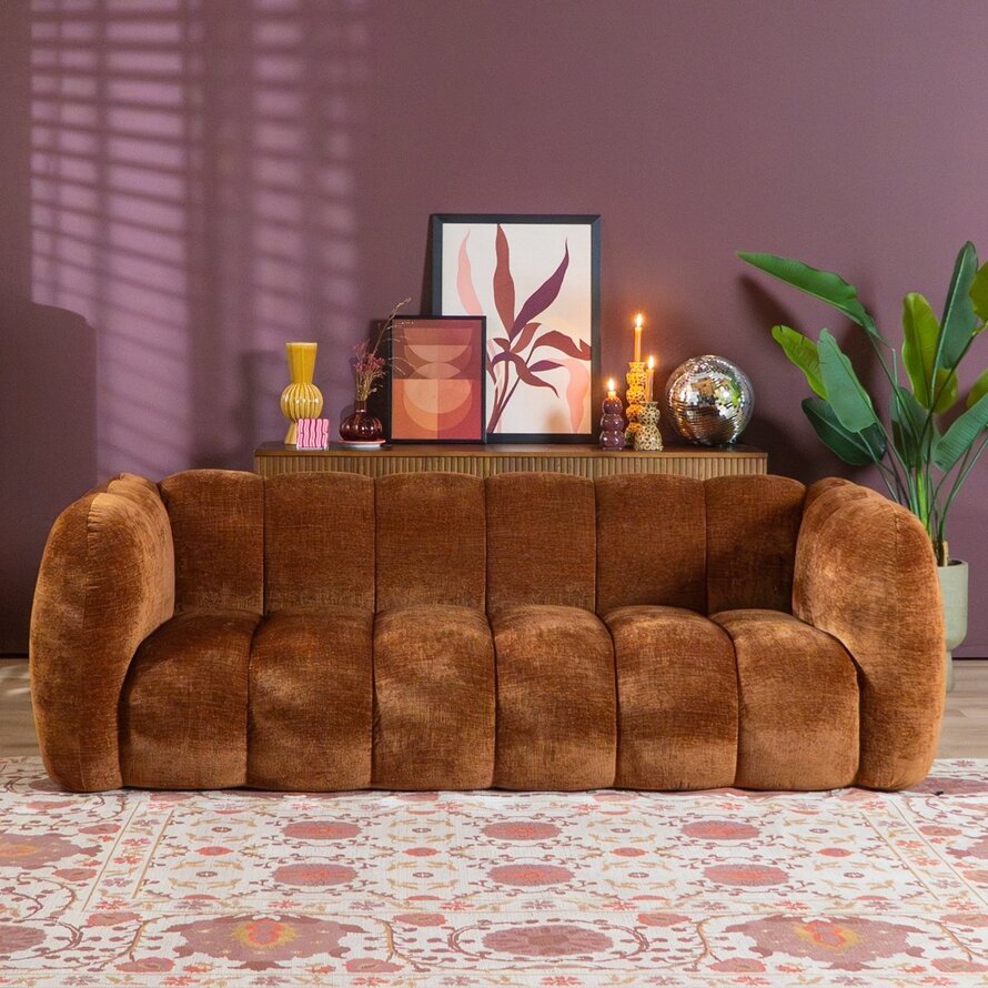 3-Sitzer-Sofa Luca chenille kupfer