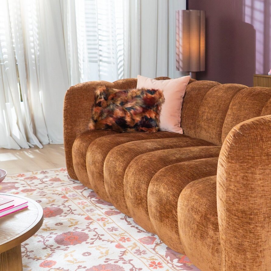 3-Sitzer-Sofa Luca chenille kupfer