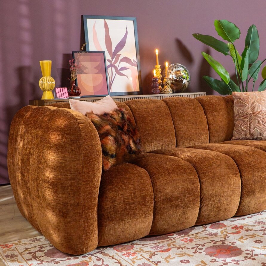 3-Sitzer-Sofa Luca chenille kupfer