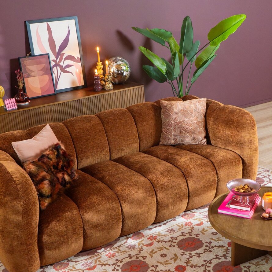 3-Sitzer-Sofa Luca chenille kupfer