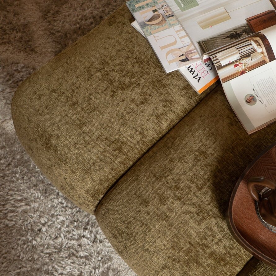 Hocker Luca Chenille olivgrün