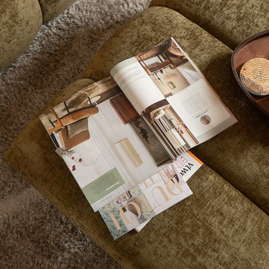 Hocker Luca Chenille olivgrün