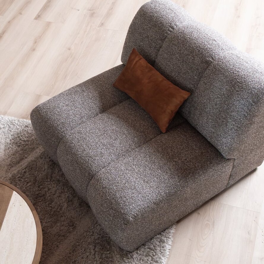 Sessel Luca bouclé braun/grau